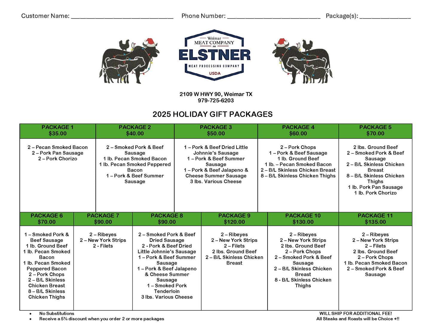 2025 Holiday Gift Packages