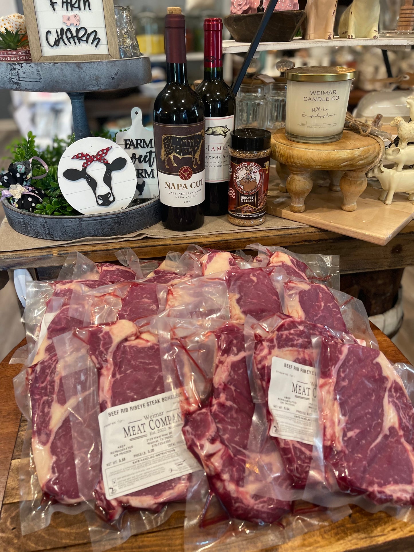 Thick and Juicy, Angus Choice Ribeyes. Pasture Raised-Texas Made