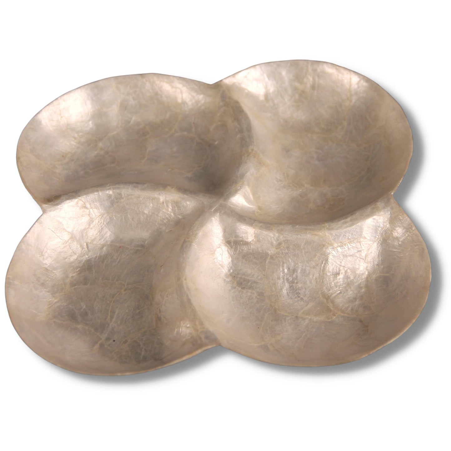 8.5 Inch Natural Capiz Clove Shaped Tray