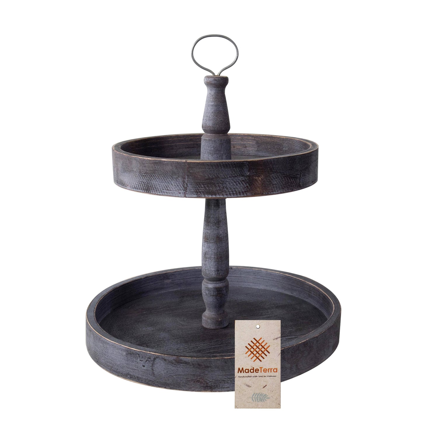 2-Tiered Round Table Serving Decorative Tray Platters
