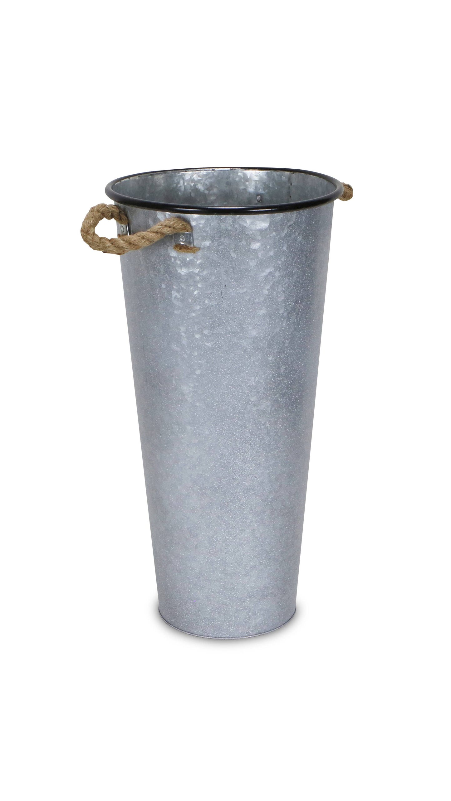 Metal French Bucket with 2 Rope Handles