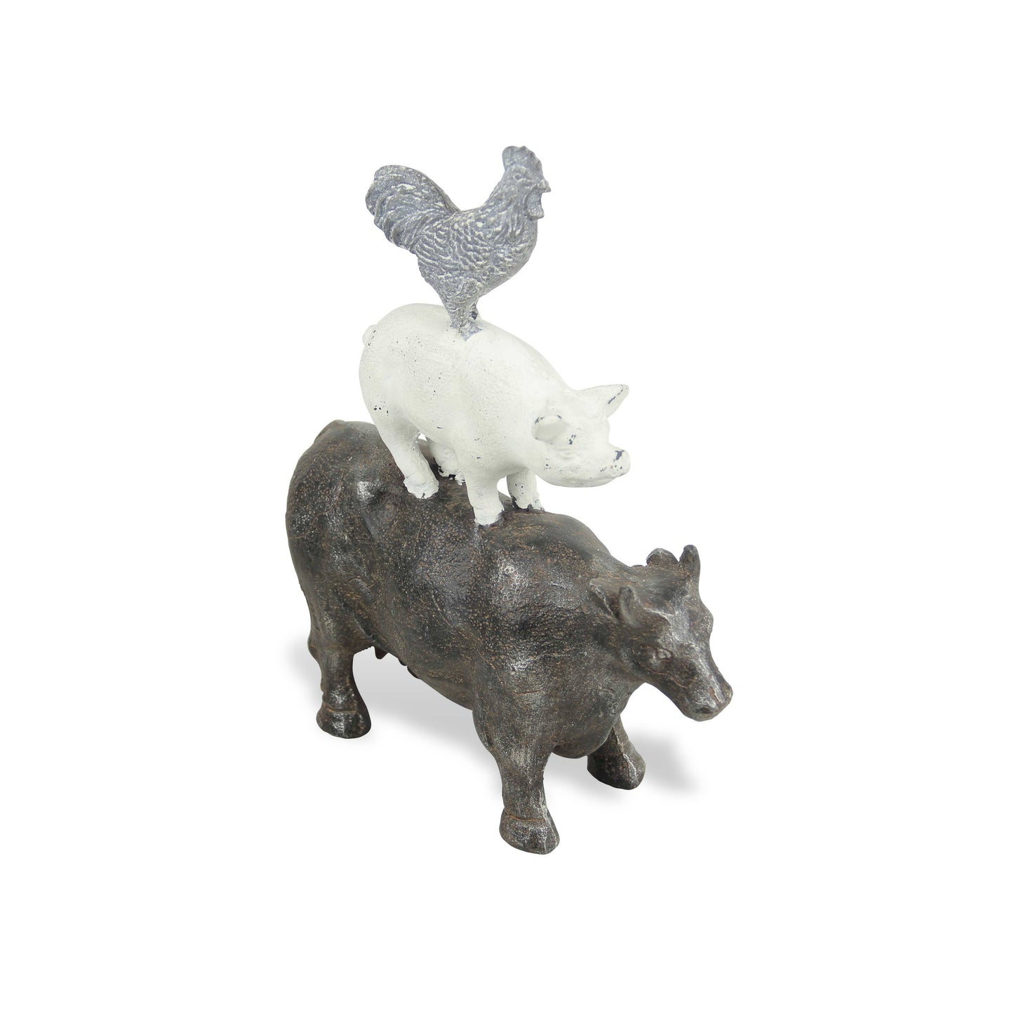 Cast Iron Cow, Pig and Chicken table Decor