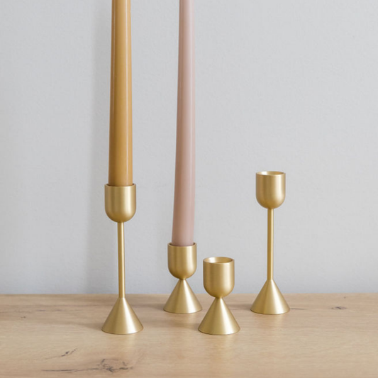 Golden Light Brass Candlestick Holder | Taper Candle Holder