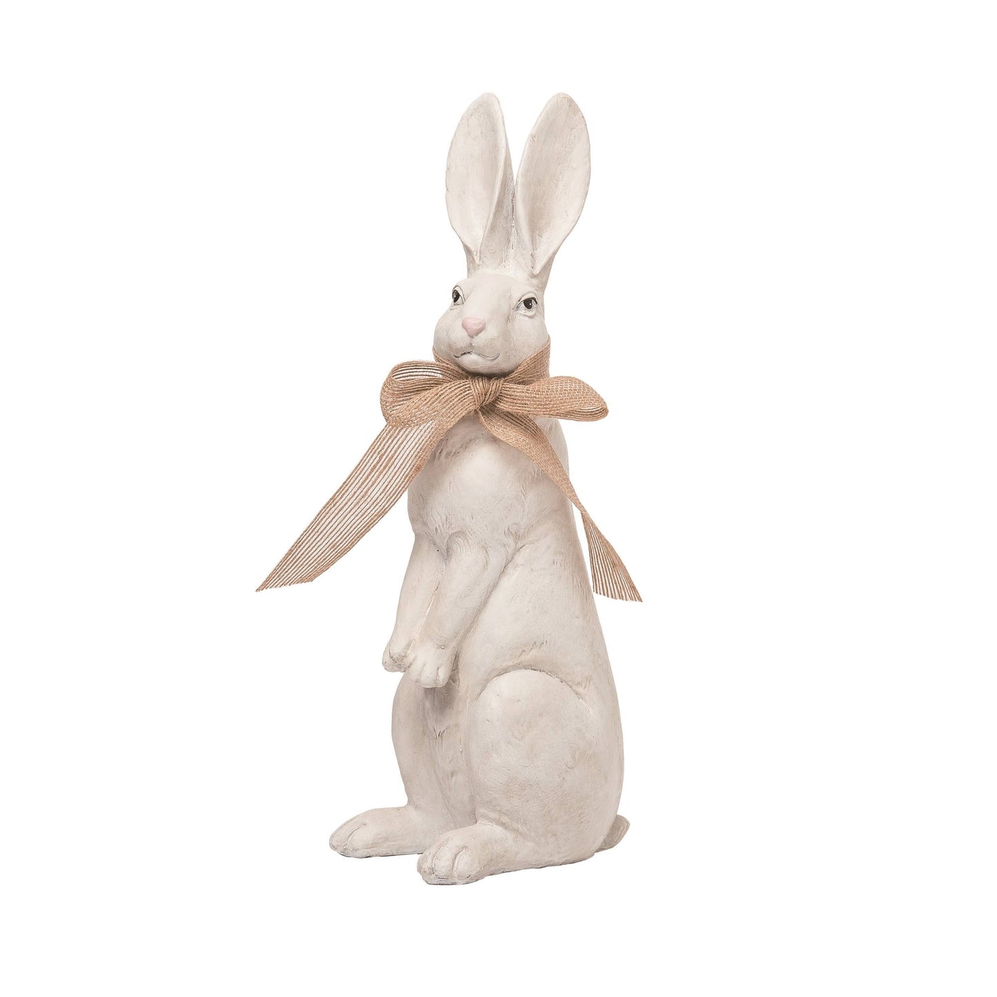 Resin 14.25" White Easter Elegant Rabbit Decor