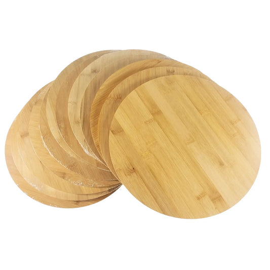 12" Round Bulk Plain Bamboo Cutting Board