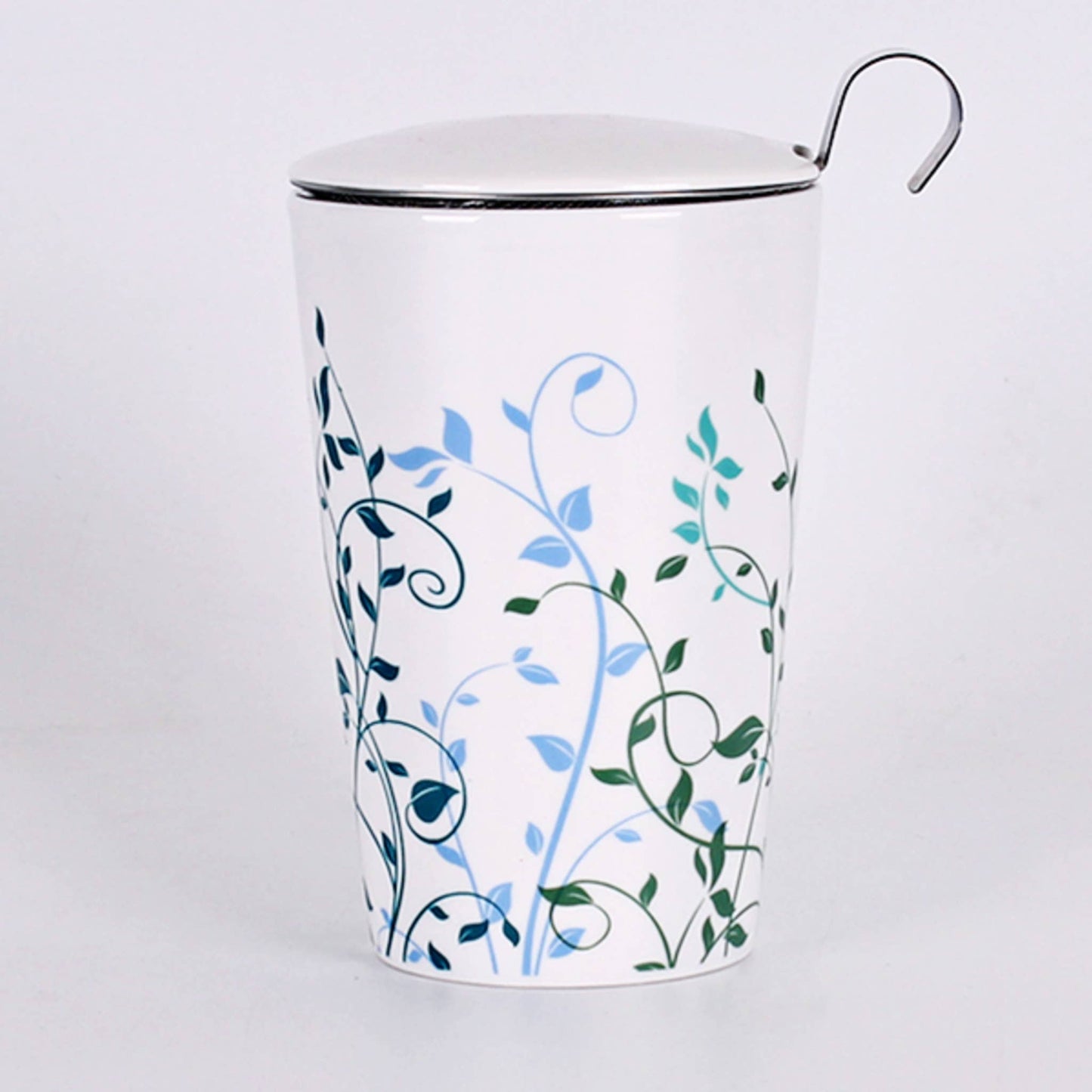 12oz Double Wall Ceramic Tea mug with Lid & Infuser