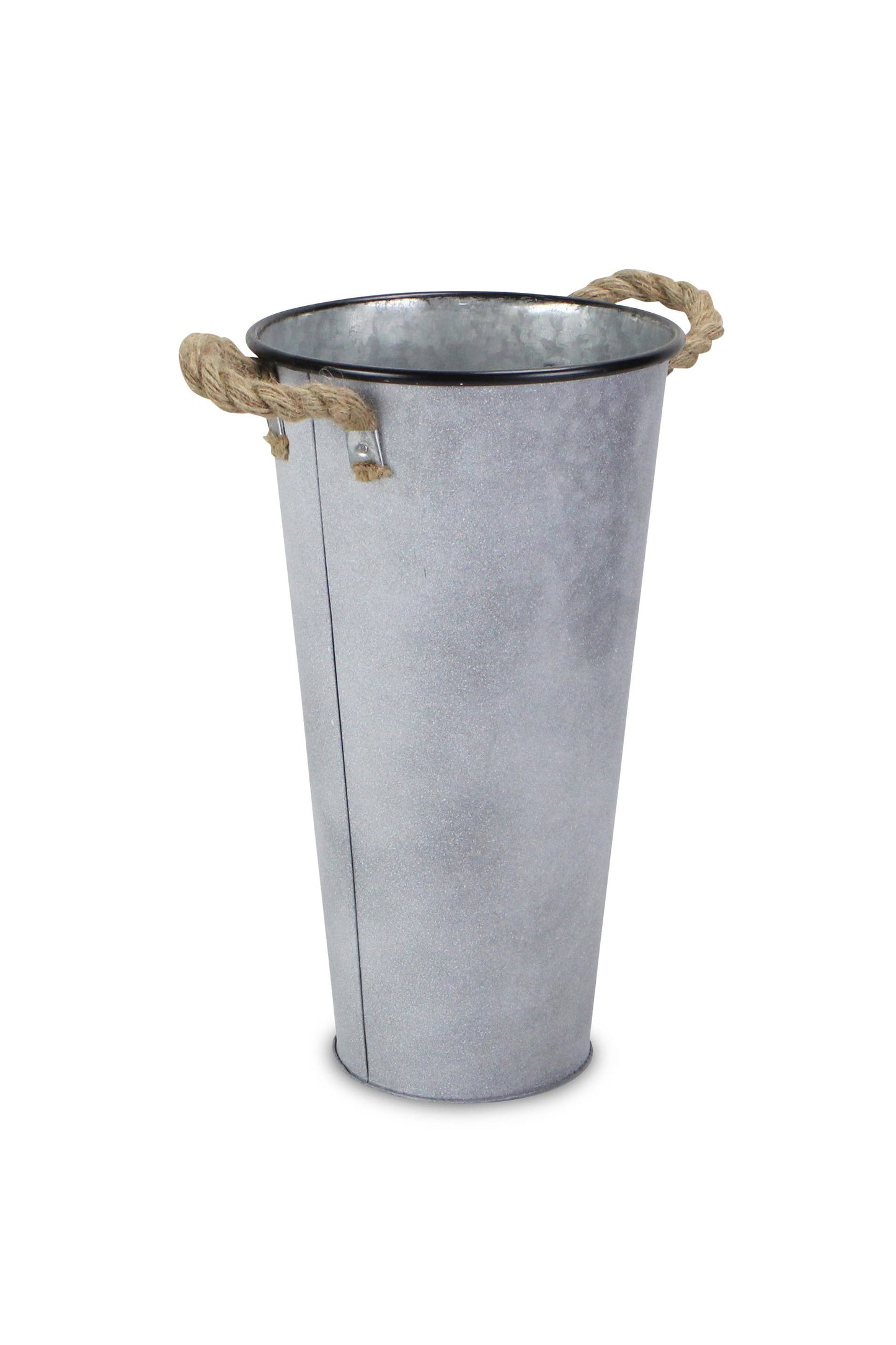 Metal French Bucket with 2 Rope Handles