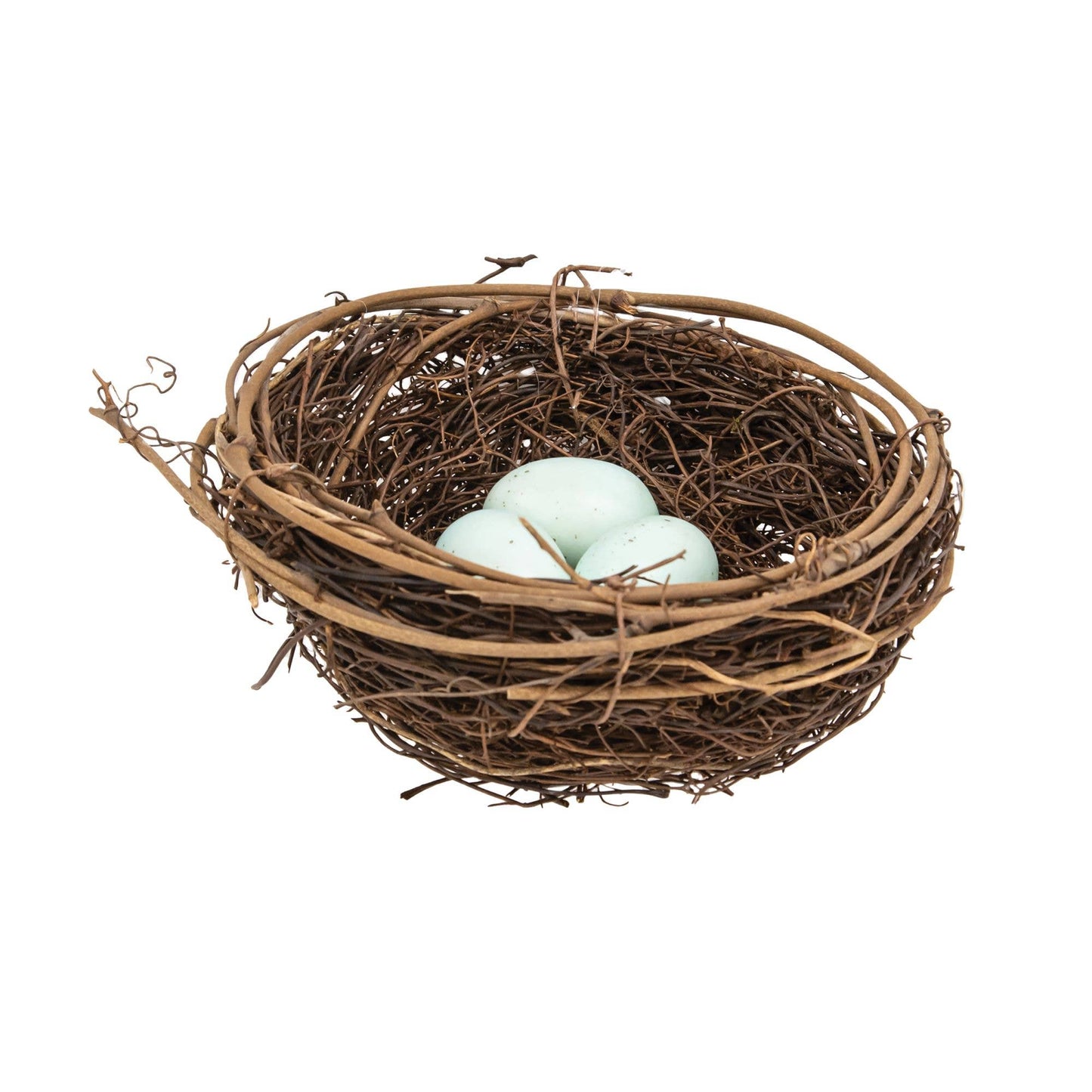 Twig & Vine Bird Nest w/Blue Eggs, 5.5"H