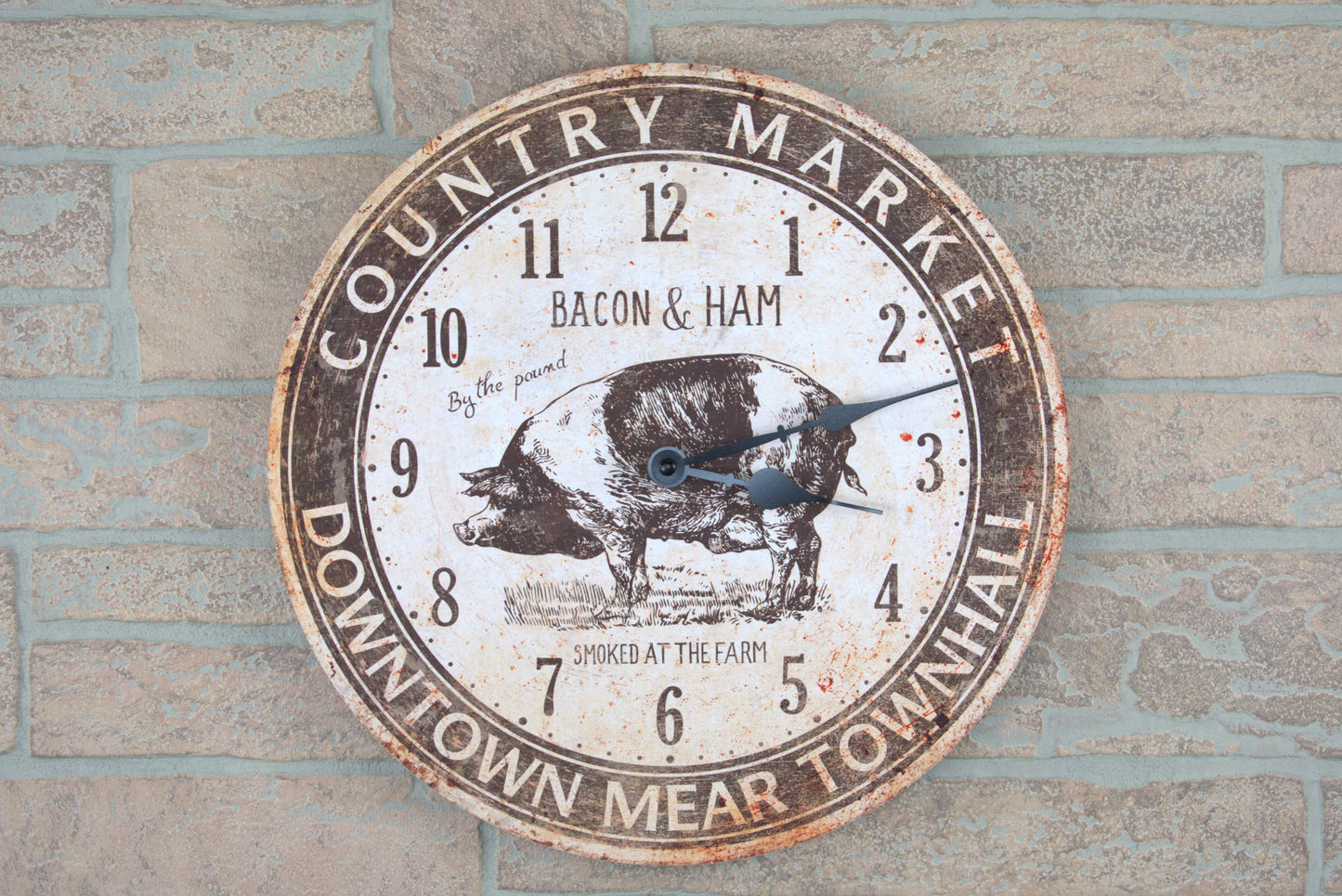 Country Market Clock 13in
