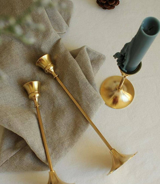 Classica Gold Candle Holder, Candlestick Holder | Set of 3